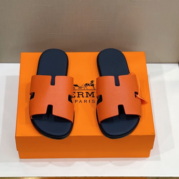 Hermes Izmir Sandal Orange And Black For Men