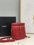 Saint Laurent 80’s Vanity Bag In Carré-Quilted Grain De Poudre Red For Women 6.4in/16.5cm YSL 649779DME276805