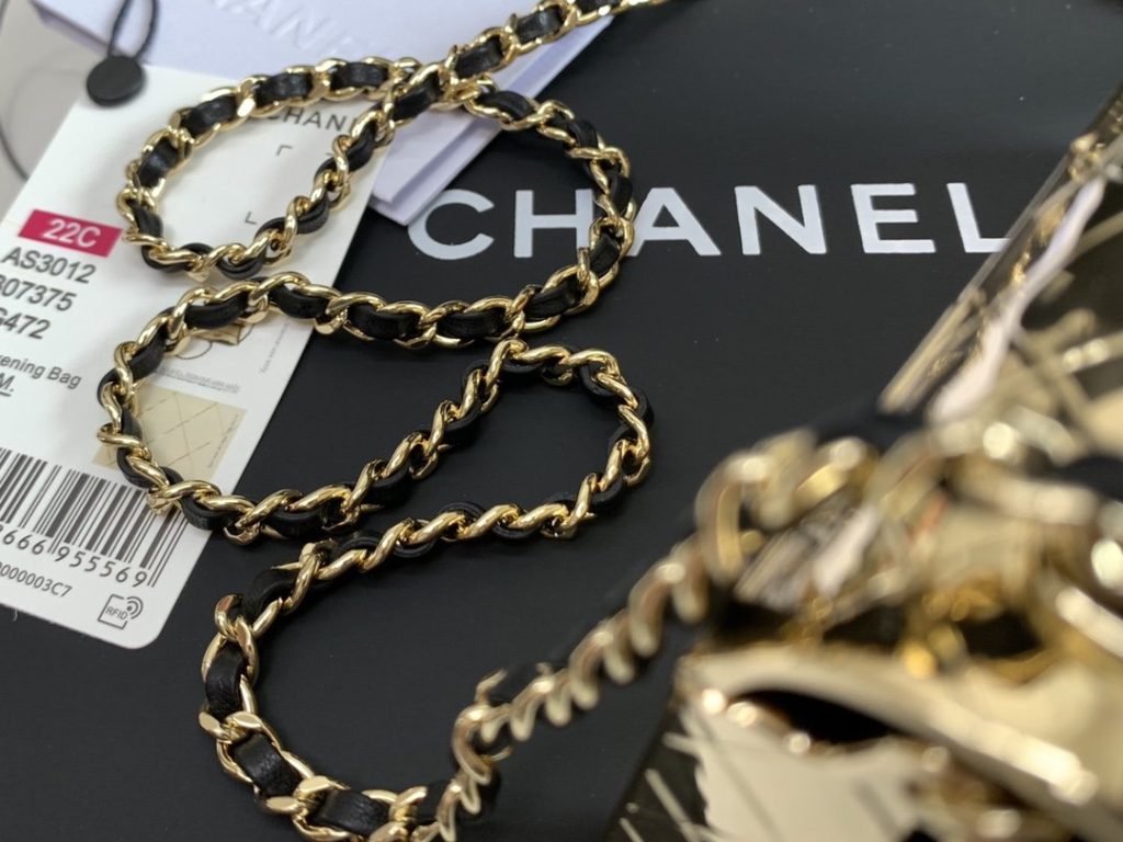 Chanel Evening Flap Small Gold Bag For Women 12cm/4.5in