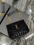 Saint Laurent Loulou Small Chain Bag Black For Women, Women’s Bags 9in/23cm YSL 494699FAAER1000