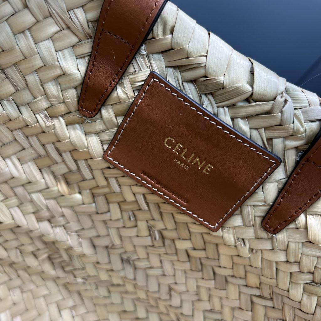 Celine Teen Triomphe Celine Classic Panier In Palm Leaves With Heart Patch Brown For Women 10in/25cm 194002DUI.04LU