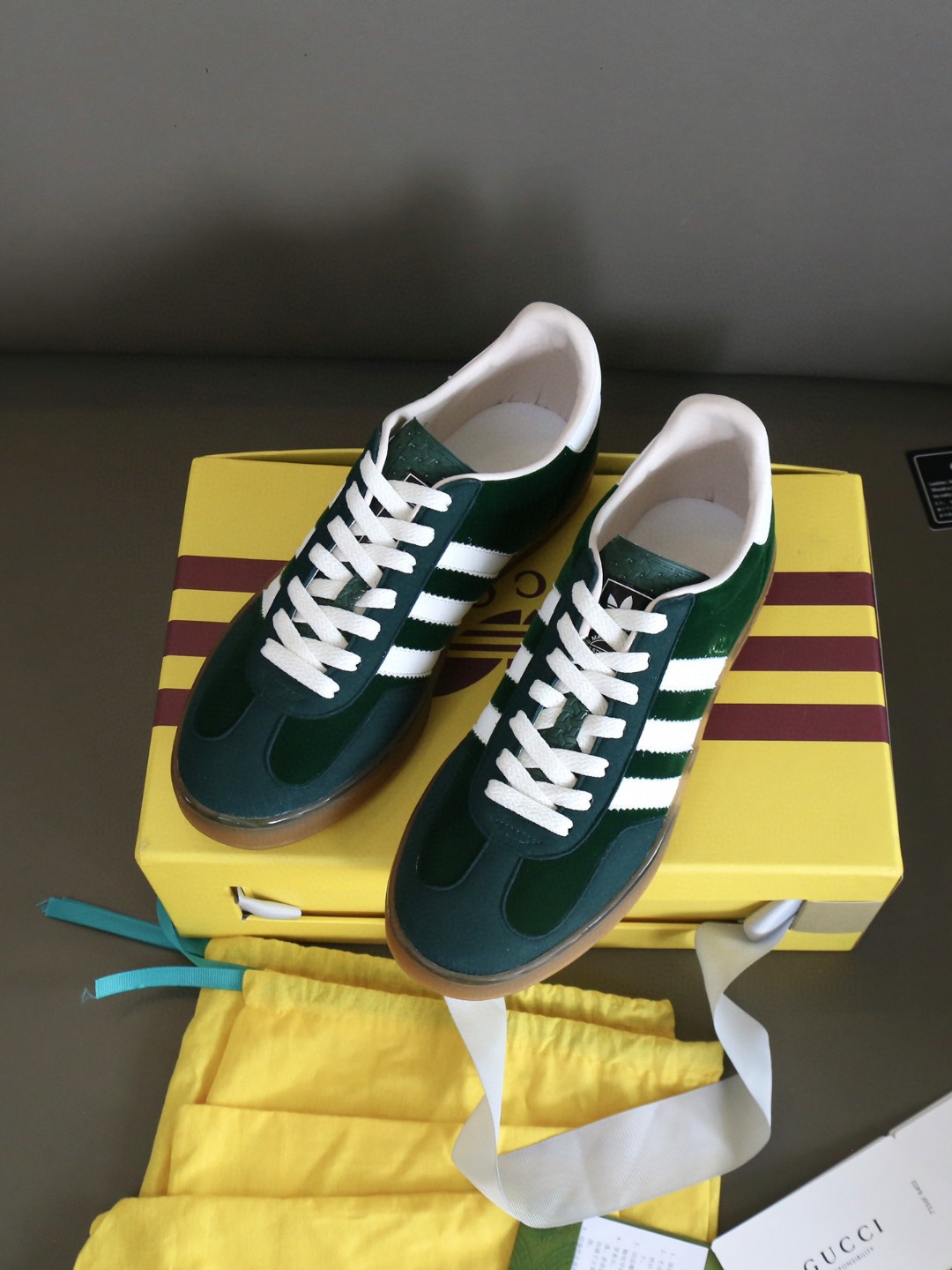 Gucci x Adidas Men’s Gazelle Sneaker Green For Men ‎‎‎707848 9STU0 3170