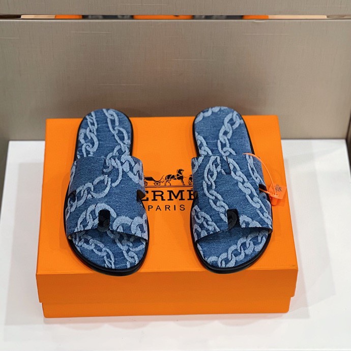 Hermes Izmir Sandal Blue Muticolor For Men