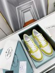 Prada Downtown Perforated Sneakers Yellow/White For Women 1.2in/30mm PRD 2EE364_3LKG_F0A7U