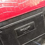 Saint Laurent Kate Medium Chain Bag With Tassel In Embossed Crocodile Burgundy For Women 9.4in/24cm YSL