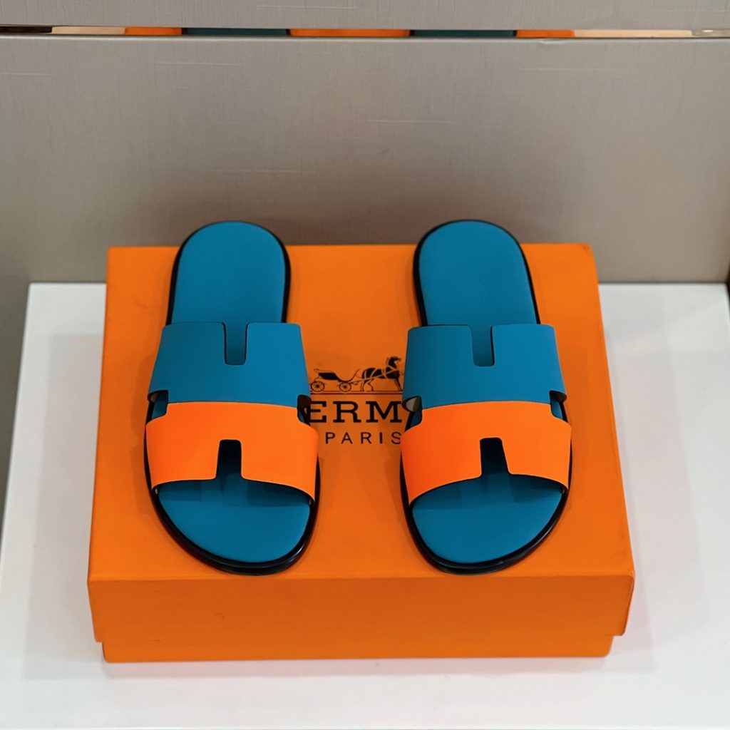 Hermes Izmir Sandal Orange And Blue For Men