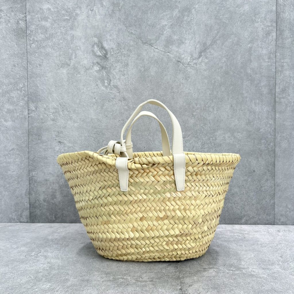 Celine Teen Triomphe Celine Classic Panier In Palm Leaves And Lizard White For Women 8in/20cm