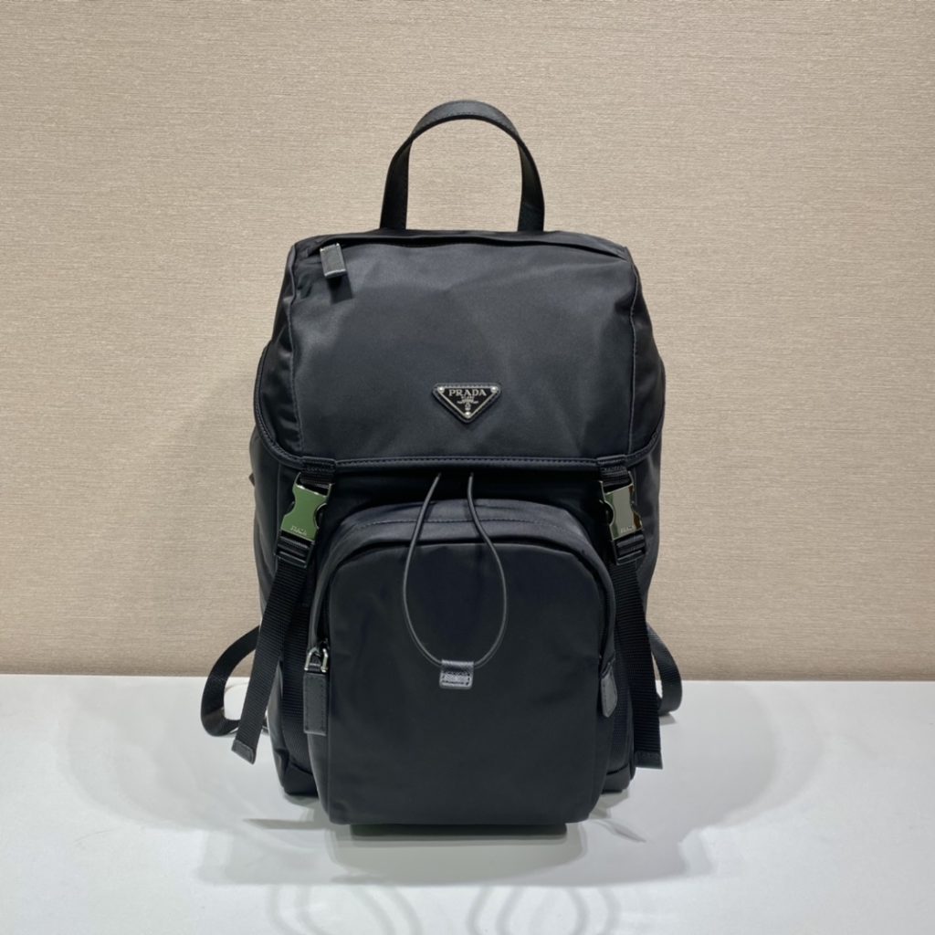 Prada x Adidas Re-Nylon And Saffiano Backpack Black For Women, Women’s Bags 17.7in/45cm