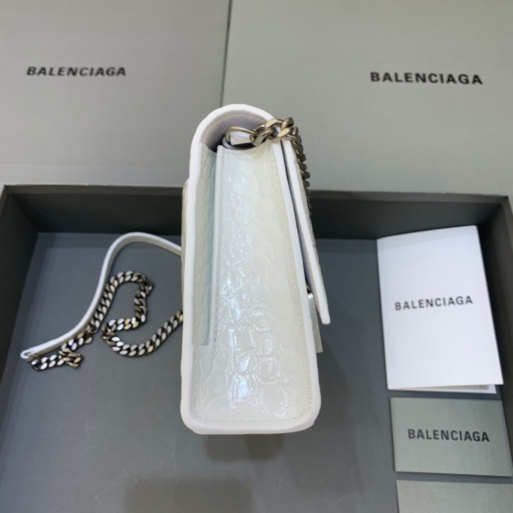 Balenciaga Hourglass Wallet On Chain in White, For Women, Women’s Bags 9in/23cm