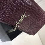 Saint Laurent Kate Medium Chain Bag With Tassel In Embossed Crocodile Dark Violet For Women 9.4in/24cm YSL