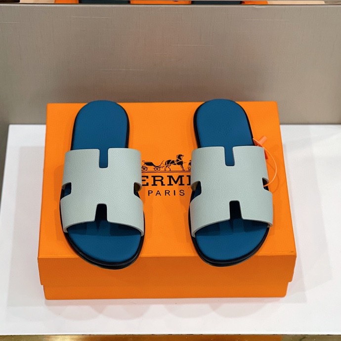 Hermes Izmir Sandal White And Blue For Men