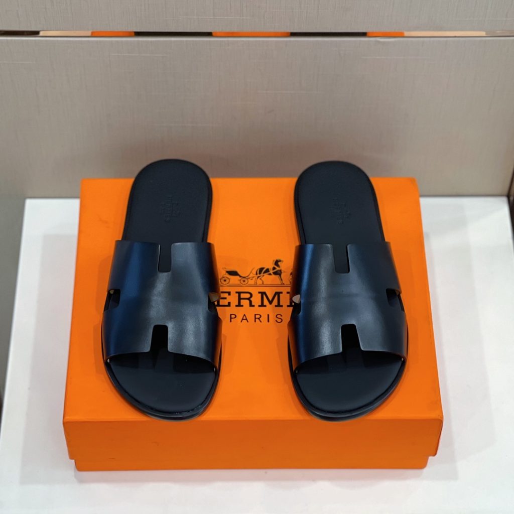 Hermes Izmir Sandal Black For Men H041141ZH01415