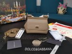 Dolce & Gabbana Small Sicily Bag In Dauphine Beige For Women 7.5in/19cm DG