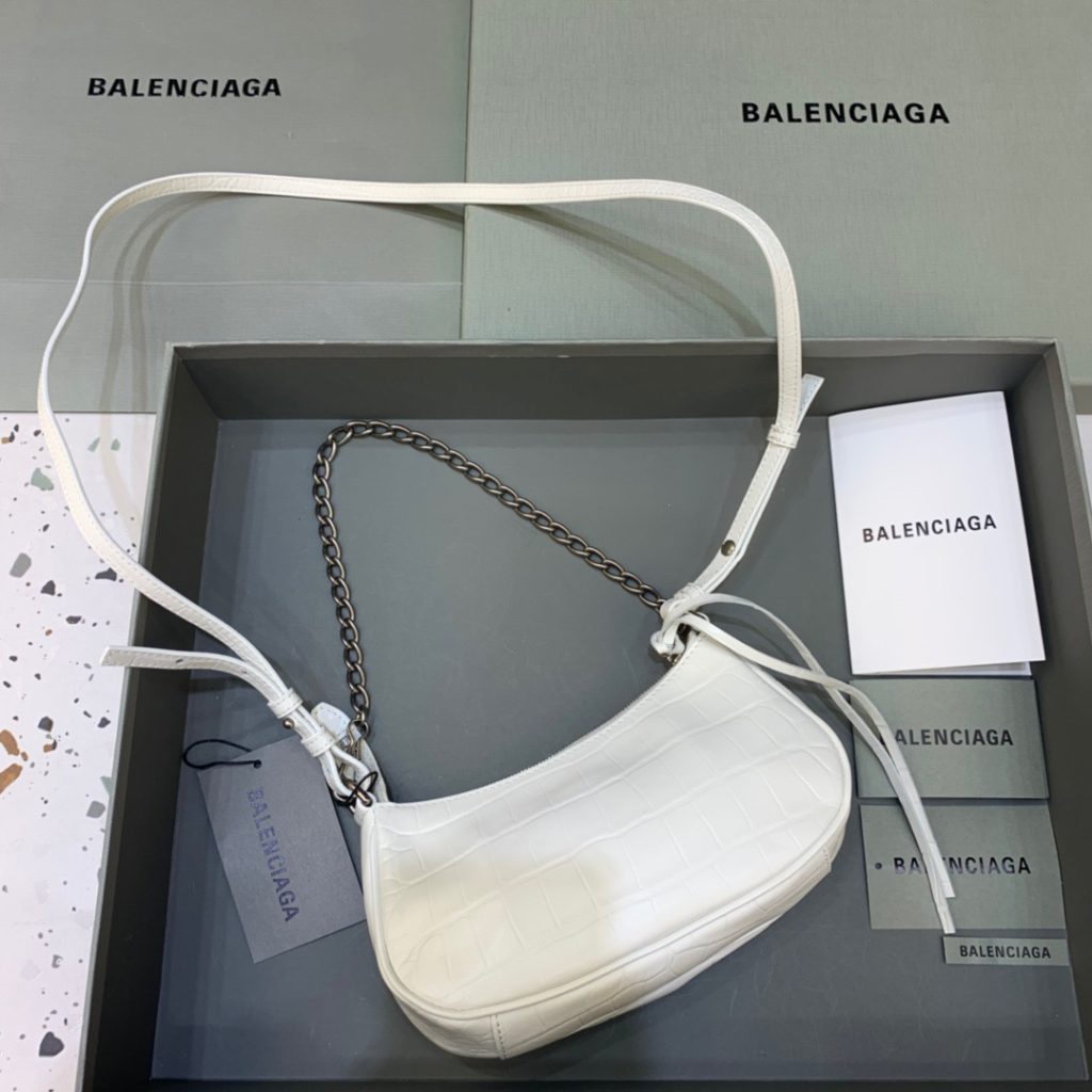 Balenciaga Le Cagole Mini Bag With Chain In White, For Women, Women’s Bags 8.2in/21cm 69581423EBY9016