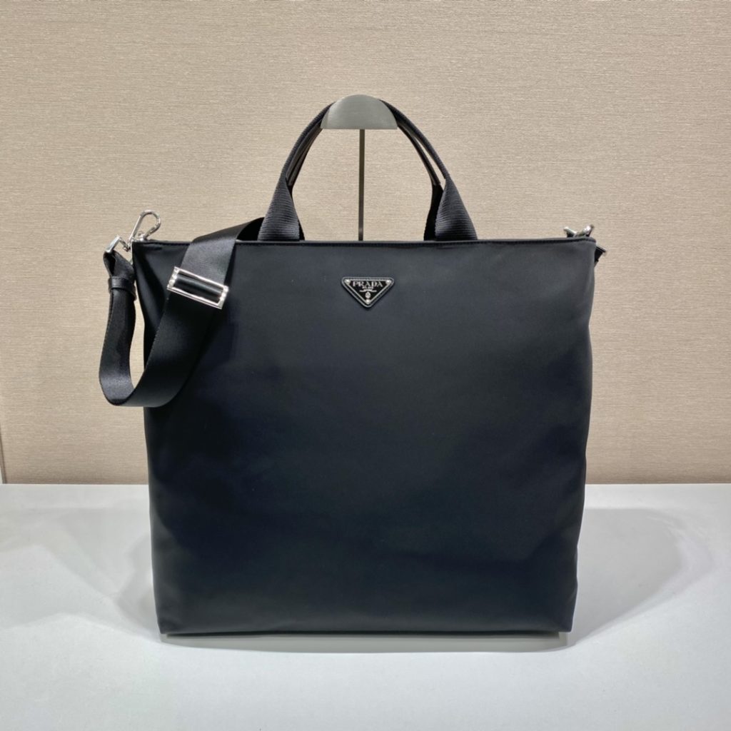 Prada x Adidas Re-Nylon Shopping Bag Black For Women, Women’s Bags 15.7in/40cm