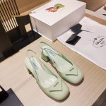 Prada Patent Sling-Back Pumps Light Green For Women 1.8in/45mm PRD