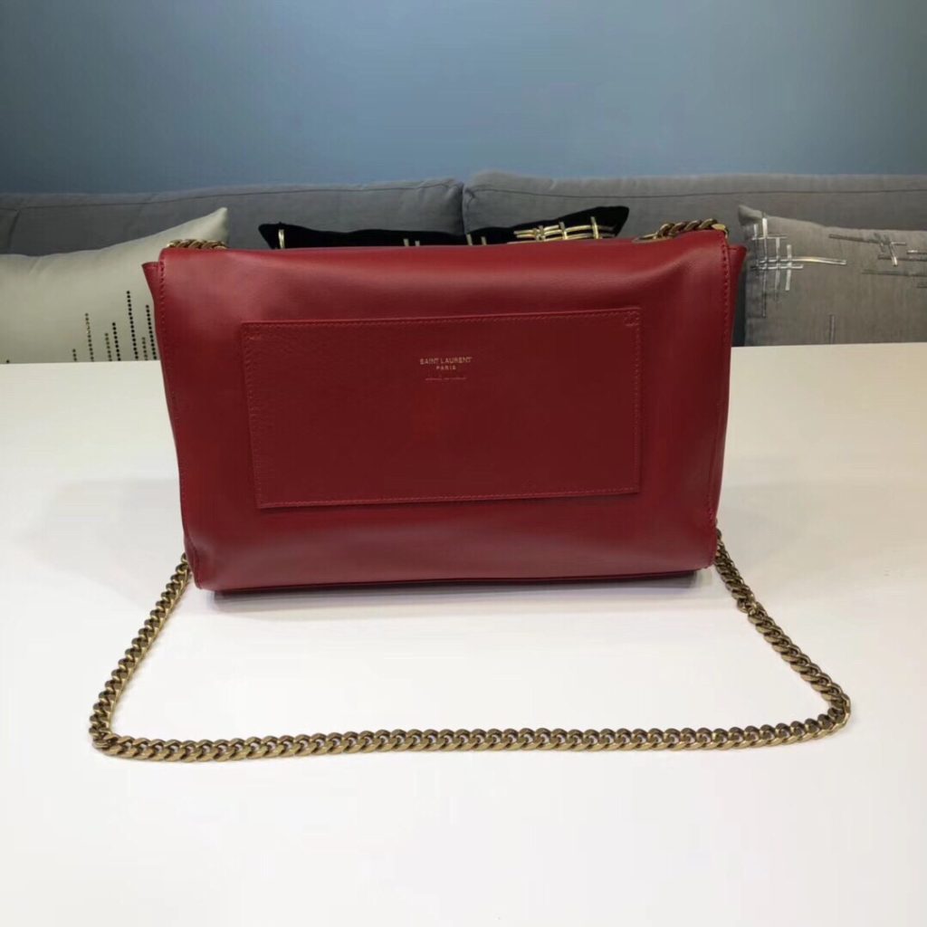 Saint Laurent Kate Medium Chain Bag In Grain De Poudre Red For Women 9.4in/24cm YSL 364021BOW0J6008