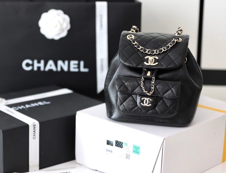 Chanel Backpack Black For Women 7 in/18cm