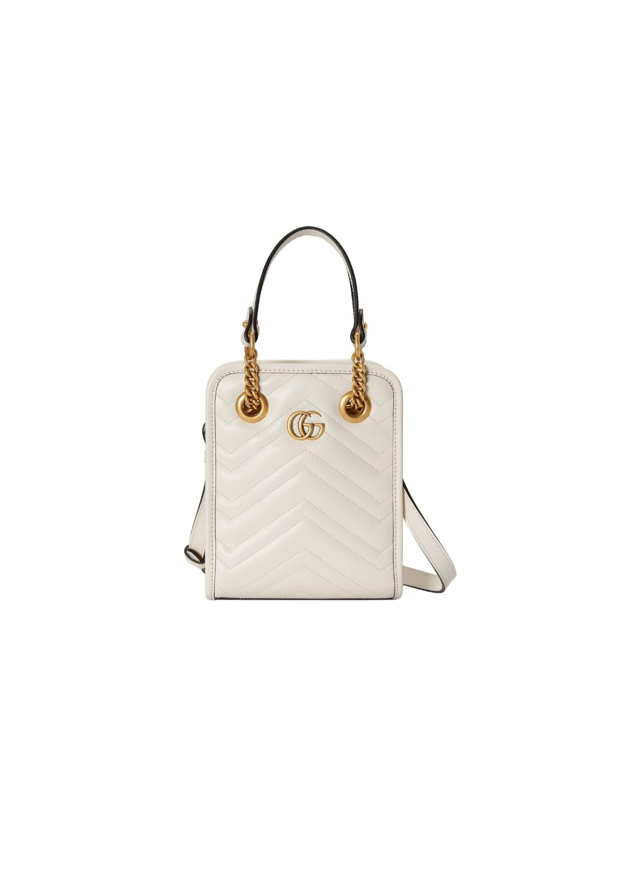 Gucci Marmont Matelasse Mini Bag White For Women, Women’s Bags 7.5in/19cm GG ‎696123 DTDHT 9022