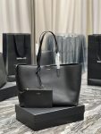 Saint Laurent Shopping E/W Tote Bag Black With Gold Hardware For Women 14.5in/38cm YSL 600281CSV0J1000