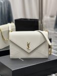 Saint Laurent Gaby Chain Bag White With Gold Hardware For Women 10.4in/27cm YSL