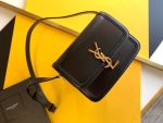 Saint Laurent Solferino Small Satchel Bag Black In Box With Gold Hardware 7.4in/19cm YSl 6343060SX0W1000