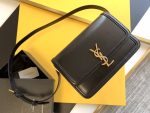 Saint Laurent Solferino Medium Satchel Bag In Box Black With Gold Hardware For Women 9in/23cm YSL 6343050SX0W1000