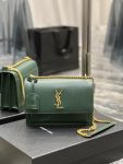 Saint Laurent Sunset Medium Chain Bag For Women 8.6in/22cm Green YSL