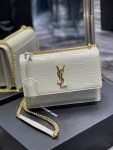 Saint Laurent Sunset Medium Chain Bag For Women 8.6in/22cm White YSL 442906DND0J9207