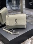 Saint Laurent Sunset Medium Chain Bag For Women 8.6in/22cm White YSL 442906DND0N9207