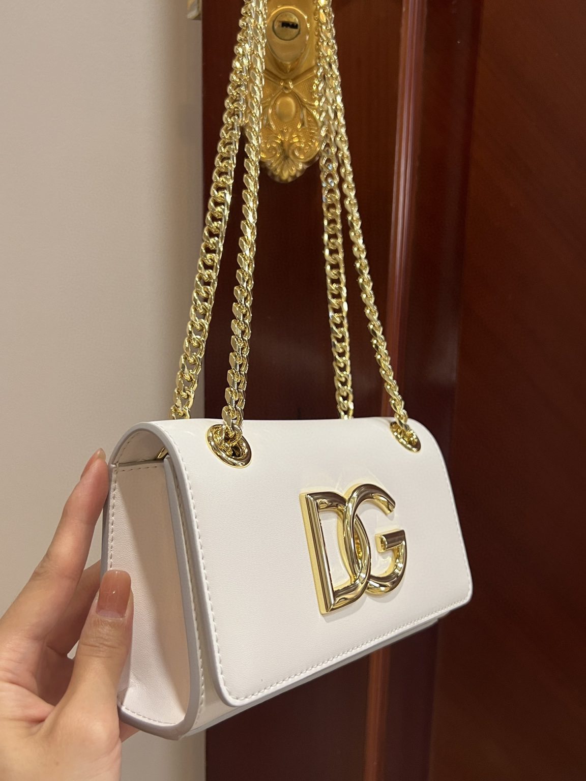 Dolce & Gabbana Polished 3.5 Phone Bag White For Women 7.3in/19cm DG