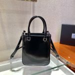 Prada Small Brushed Tote Black For Women, Women’s Bags 6.9in/18cm 1BA331_ZO6_F0002_V_OOO