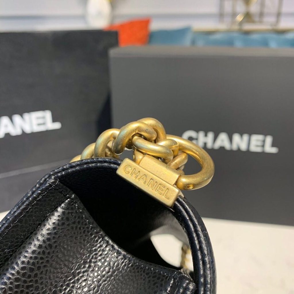 Chanel Boy Handbag Gold Toned Hardware Black For Women, Women’s Bags, Shoulder And Crossbody Bags 9.8in/25cm A67086