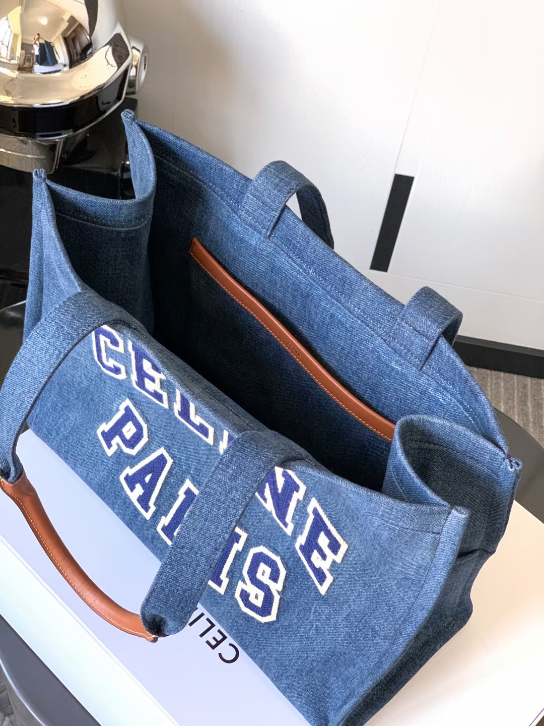 Celine Medium Denim Tote For Women 16in/41cm