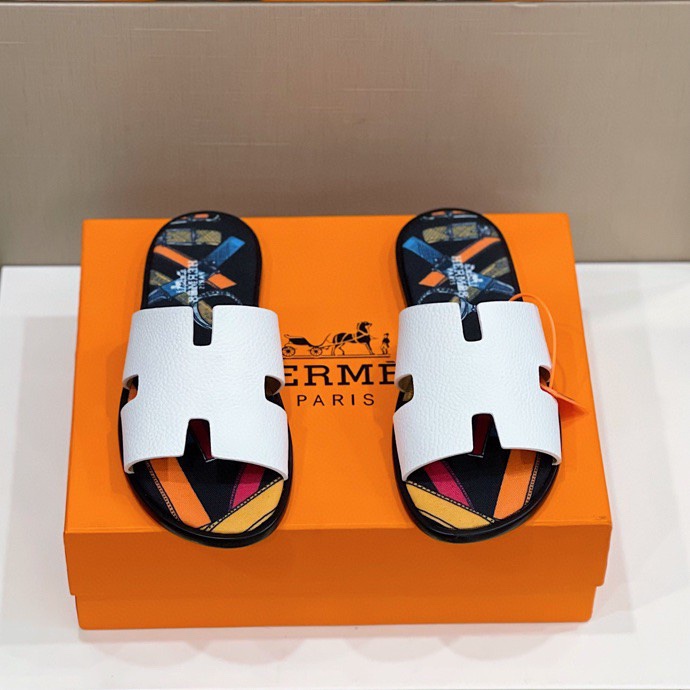 Hermes Izmir Sandal White And Multicolor For Men