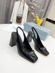 Prada Patent Sling-Back Pumps Black For Women 3.5in/90mm PRD 1I767M_069_F0002_F_090