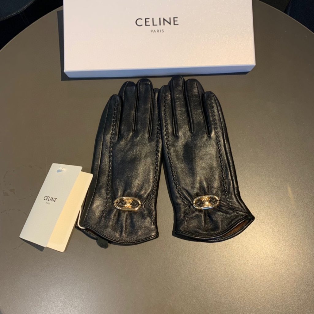 Celine Triomphe Gloves In Black