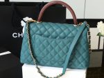 Chanel Large Flap Bag With Top Handle Teal For Women, Women’s Handbags, Shoulder And Crossbody Bags 11in/28cm A92991