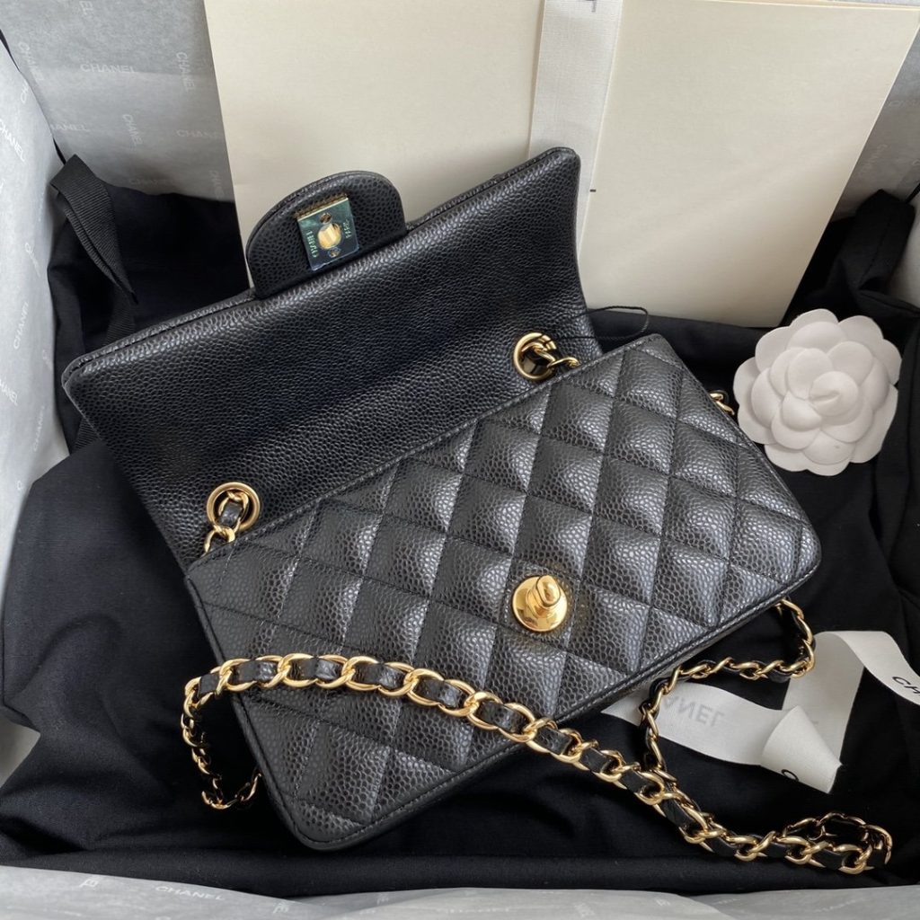 Chanel Mini Classic Handbag Black For Women 20cm/7.9in