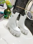 Prada Zipper Ankle Boots White For Women PRD