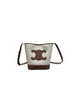 Celine Small Bucket Cuir Triomphe In Textile Natural / Tan For Women 9in/22cm 198242EFL.02NT