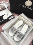 Chanel Mules White/Gray For Women, Women’s Shoes