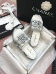 Chanel Mules White/Gray For Women, Women’s Shoes