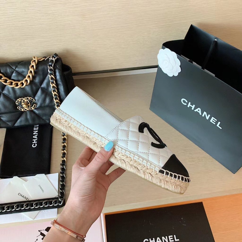 Chanel Espadrilles White/Black For Women, Women’s Shoes G29762