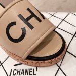 Chanel Woven Chain Cork Sandals Tweed Beige/Black For Women, Women’s Shoes