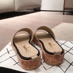 Chanel Woven Chain Cork Sandals Tweed Beige/Black For Women, Women’s Shoes