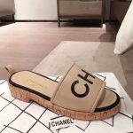 Chanel Woven Chain Cork Sandals Tweed Beige/Black For Women, Women’s Shoes