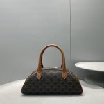 Celine Medium Teckel In Triomphe Canvas Brown For Women 12in/31cm