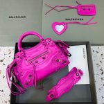 Balenciaga Neo Cagole XS Handbag In Dark Pink, For Women, Women’s Bags 10.2in/26cm