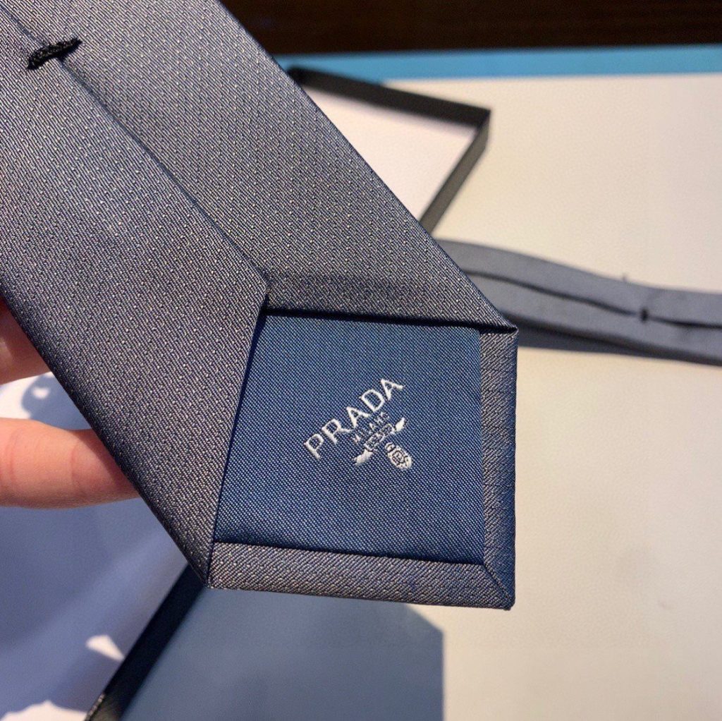 Prada Satin Tie Iron Gray Prada Men Tie UCR77_WCJ_F0D65_S_141